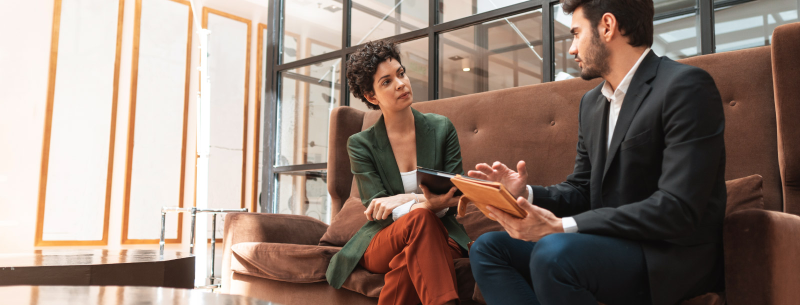 Man and woman in a financial planning meeting